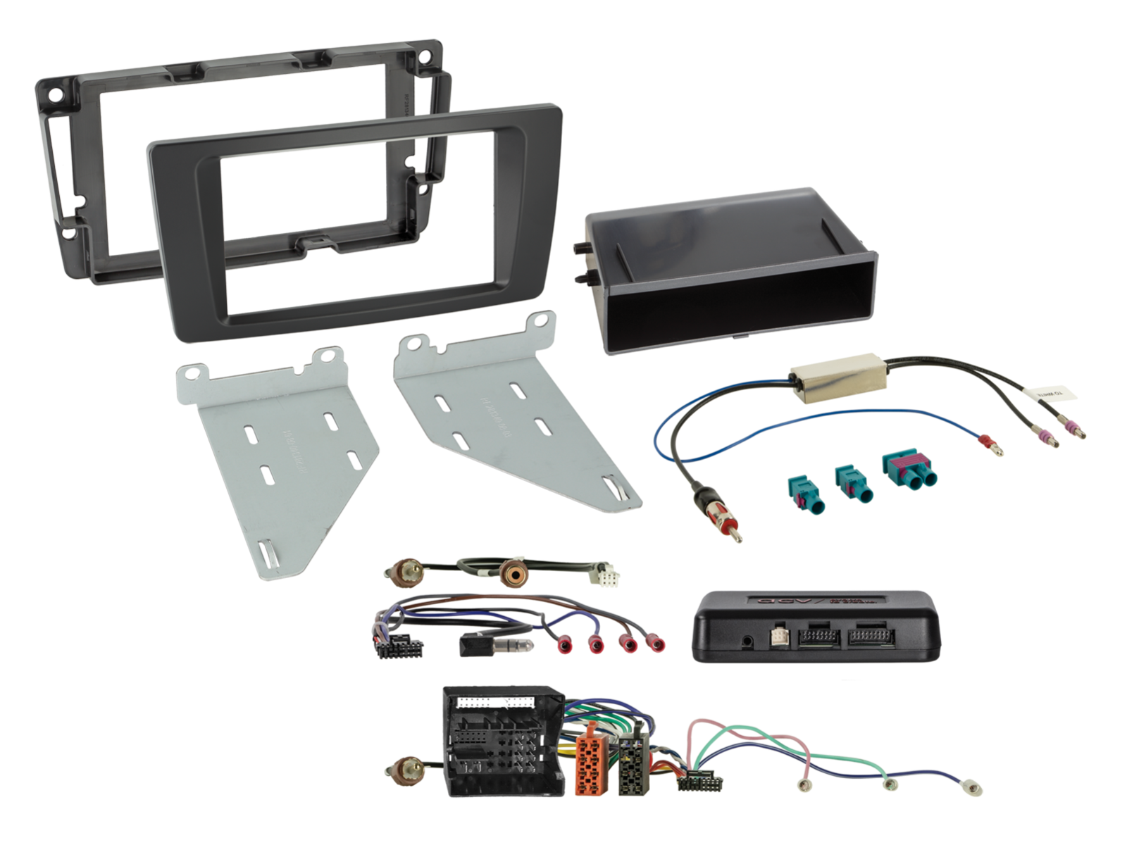 2-DIN Kit mit Fach Skoda Octavia/Yeti 52Pin i-dapter/Antenne
