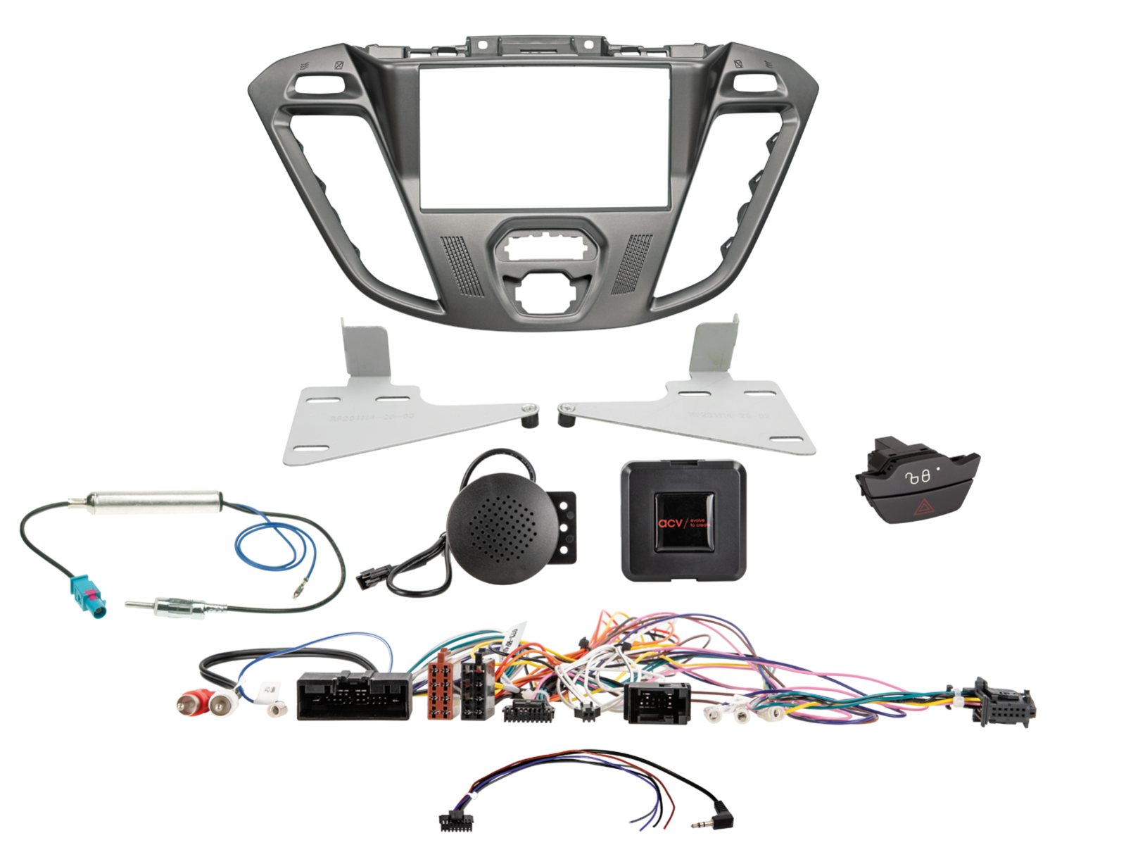 2-DIN Kit Ford Custom 2012-2016 Euro5 Phönixsilber Schalter