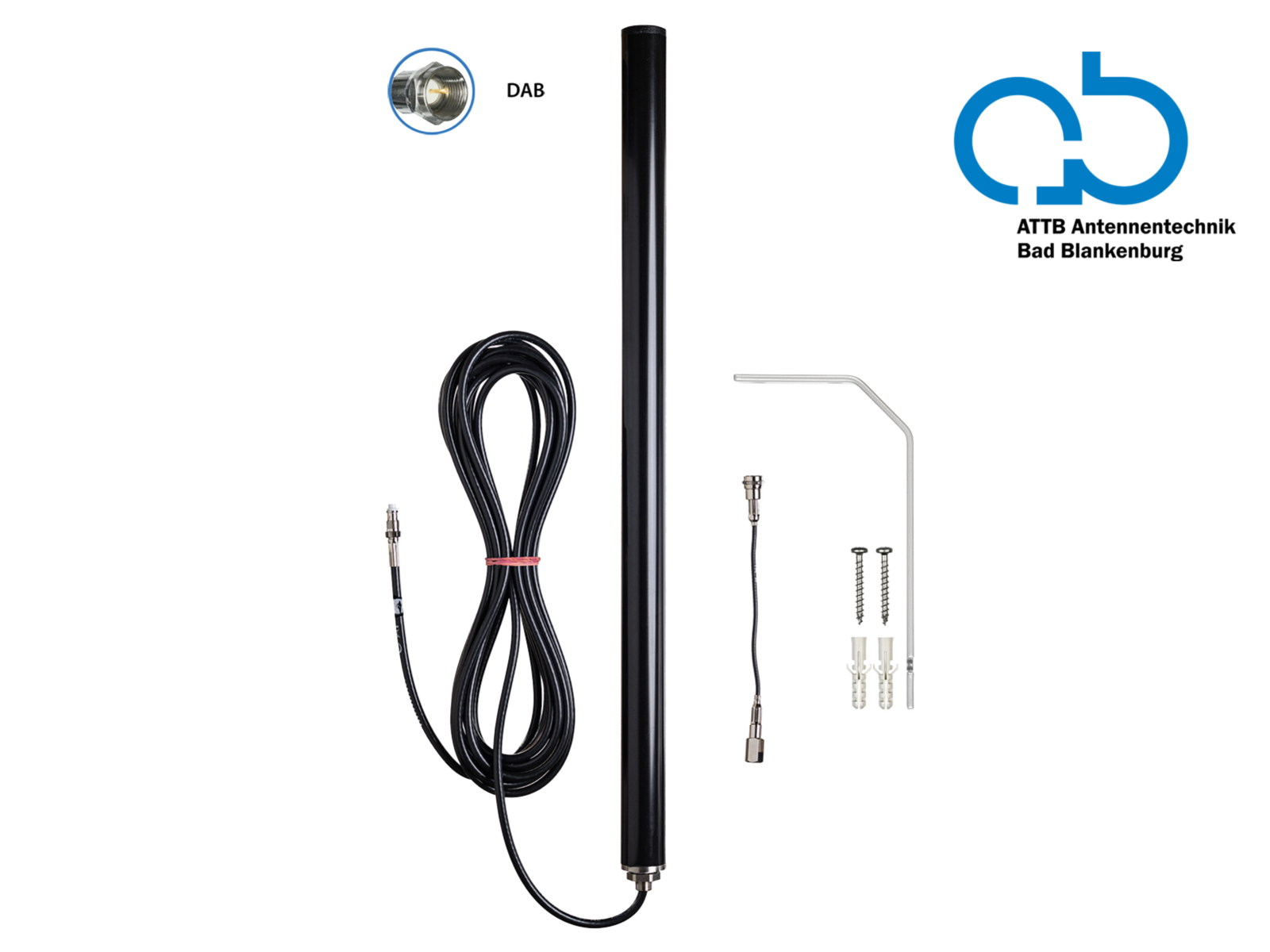 Anbauantenne DAB+ 0° Stabneigung FME(f) Winkelhalter