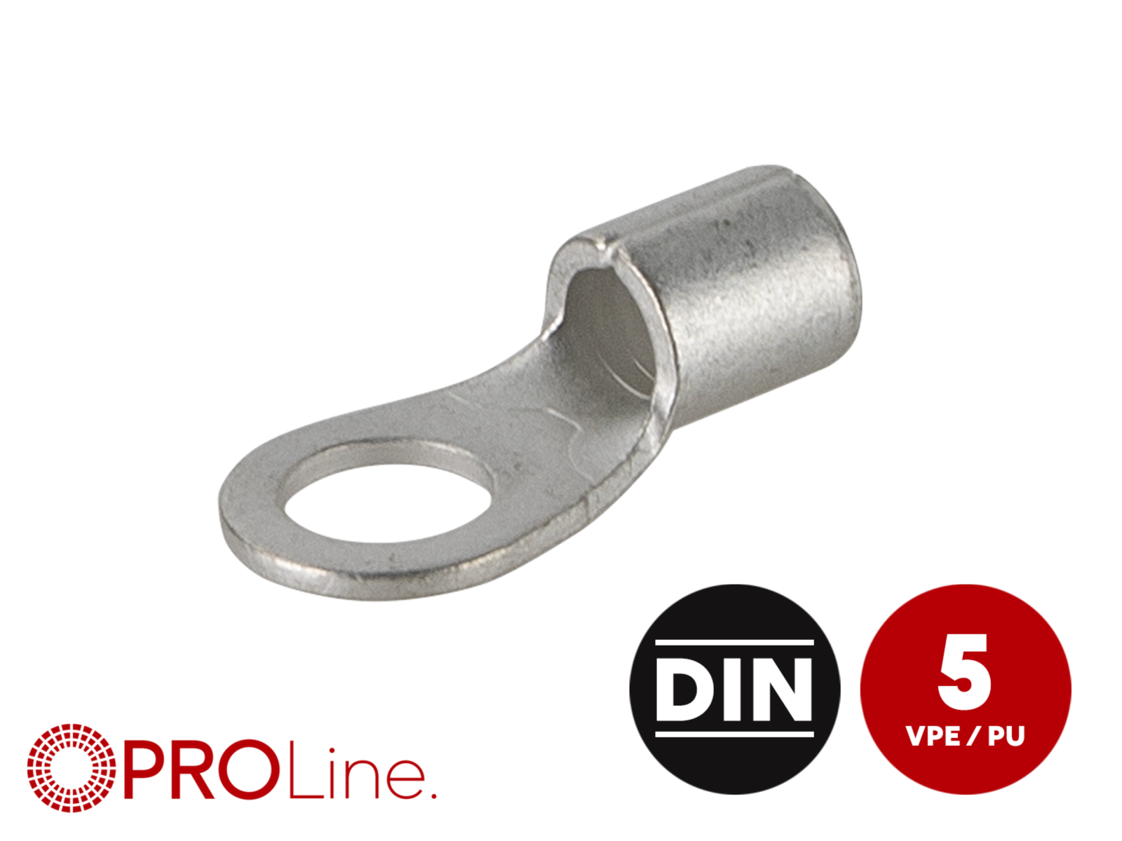 Ringkabelschuh 10mm²/6,5mm M6 unisoliert 5 Stück