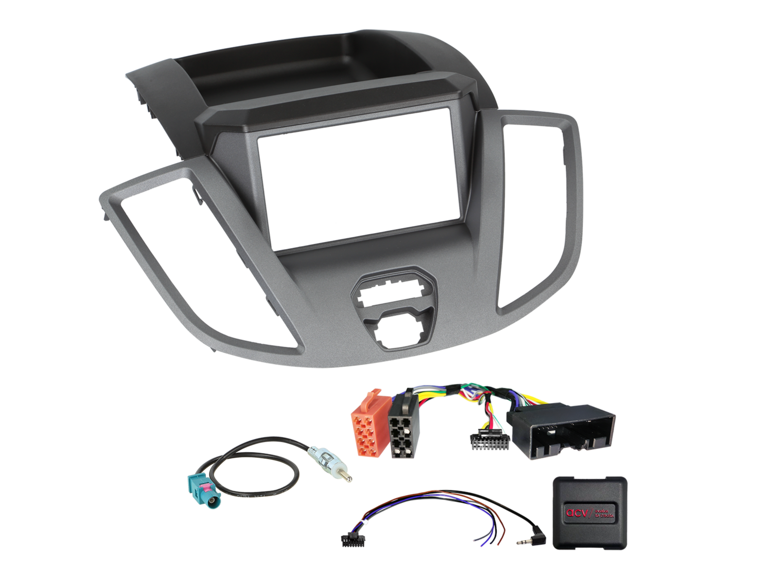 2-DIN Kit mit Fach Ford Transit V363 2014-2019 LFB analog