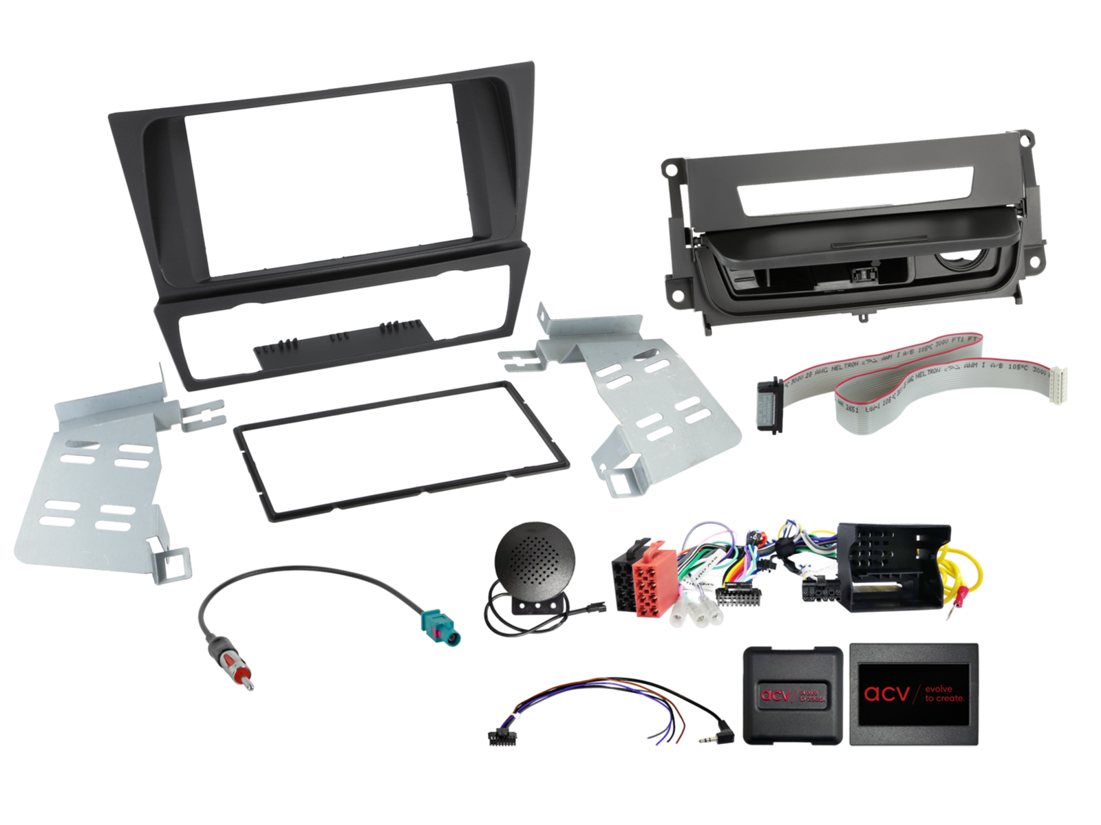 2-DIN Kit BMW 3er mit Raucherpaket schwarz LFB/Antenne