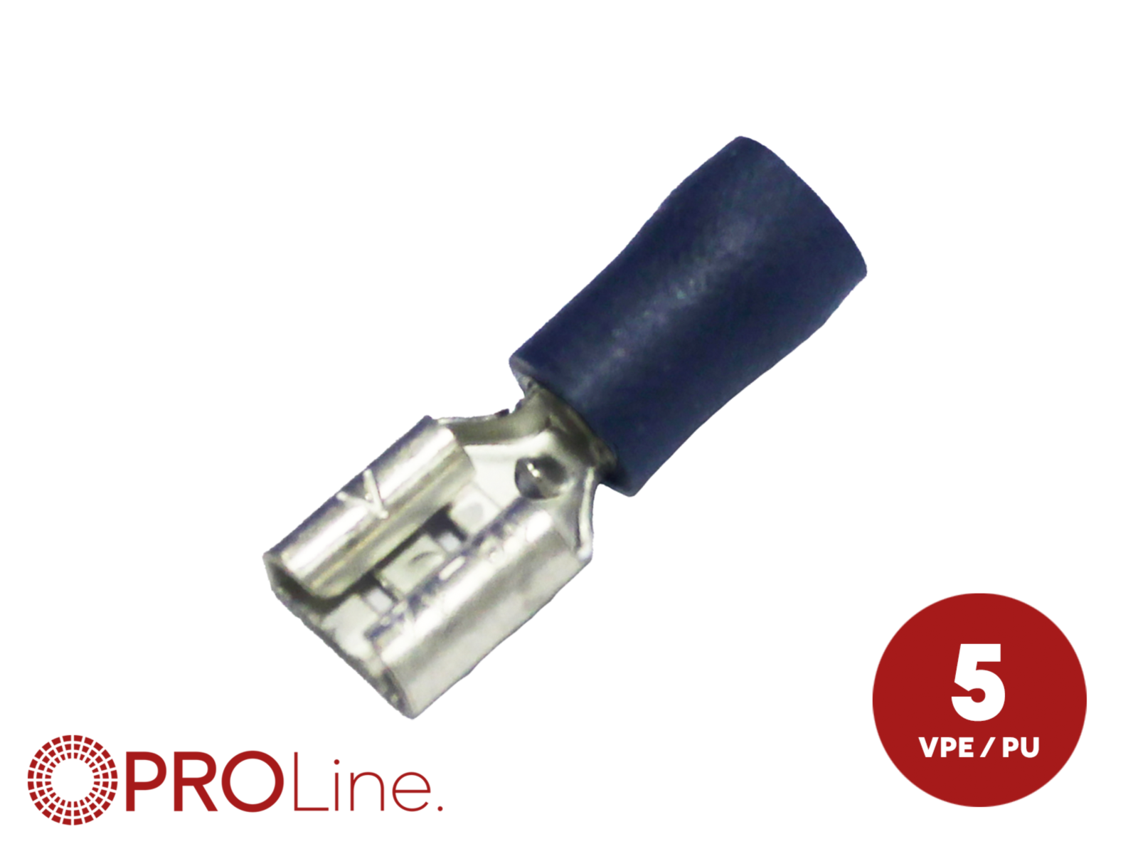 Flachsteckhülse(f) 1,5mm²-2,5mm²/6,3mm blau ST 5 Stück