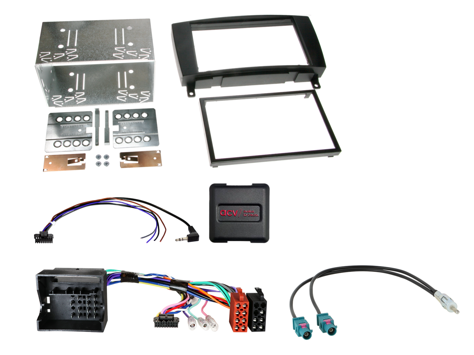 2-DIN Kit Mercedes CLK-Klasse 04/2005-01/2010 LFB/Antenne