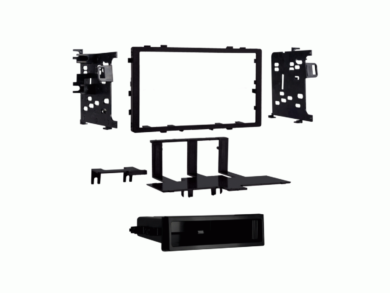2-DIN Radioblende mit Fach Acura/Honda/Isuzu schwarz