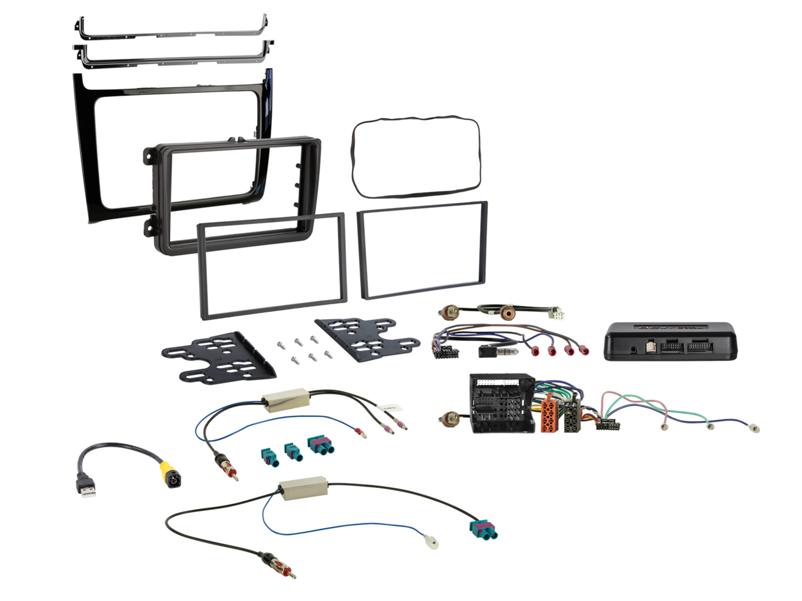 2-DIN Kit VW Polo 2014-2017 Klavierlack i-dapter/Anntenne