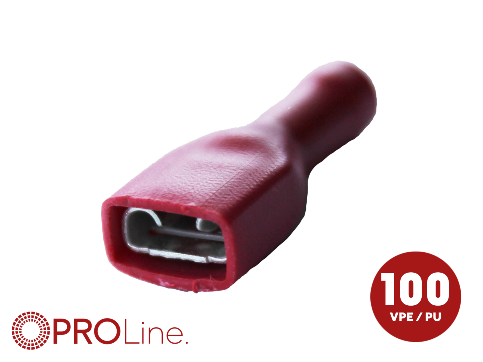 Flachsteckhülse(f) 0,5mm²-1,0mm²/6,3mm rot STVI 100 Stück