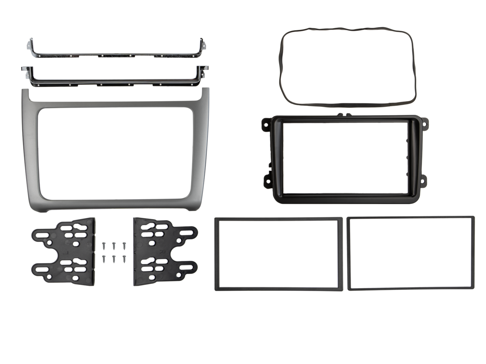 2-DIN Kit VW Polo 2014-2017 silber i-dapter/Anntenne