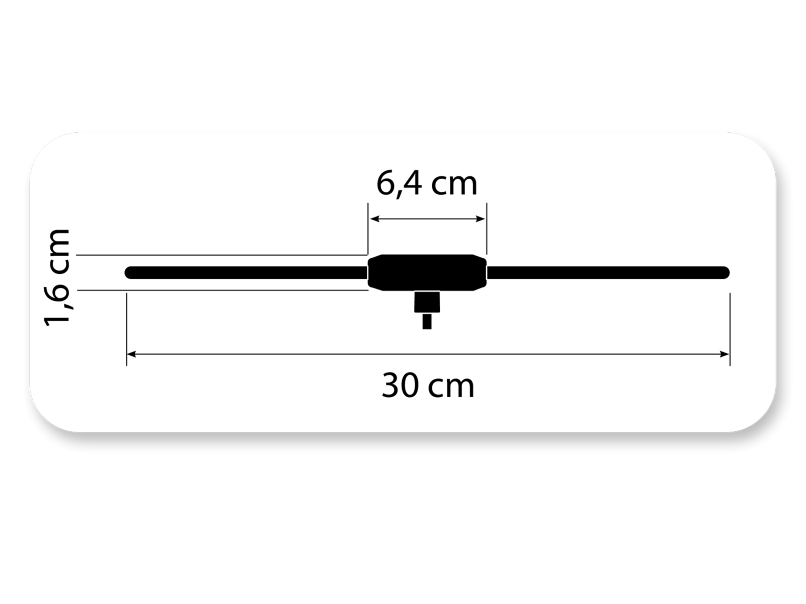 Glasklebeantenne AM/FM DIN(m) 12V extern