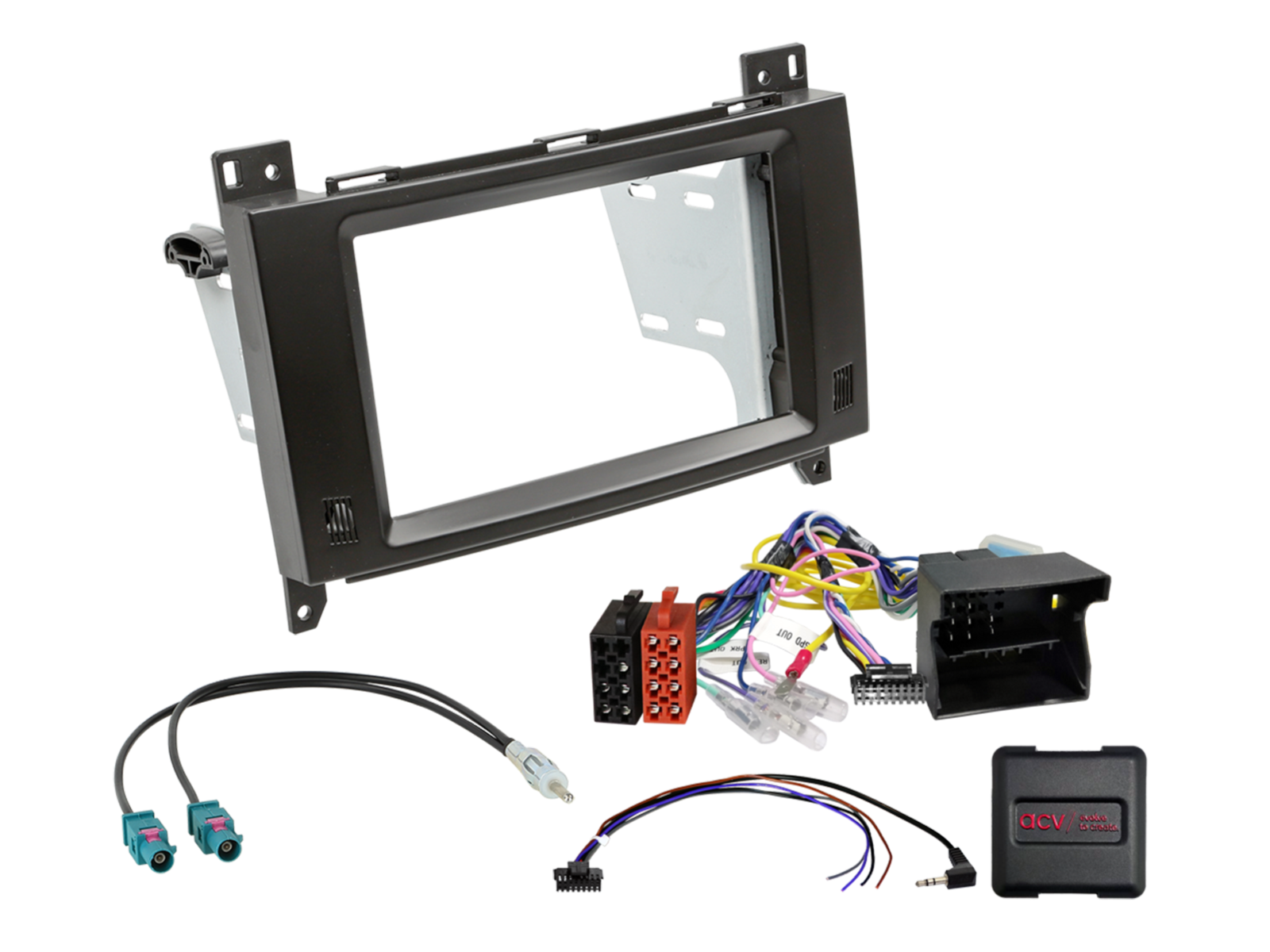 2-DIN Kit Mercedes Vito 2014-2024 Quadlock LFB/Antenne