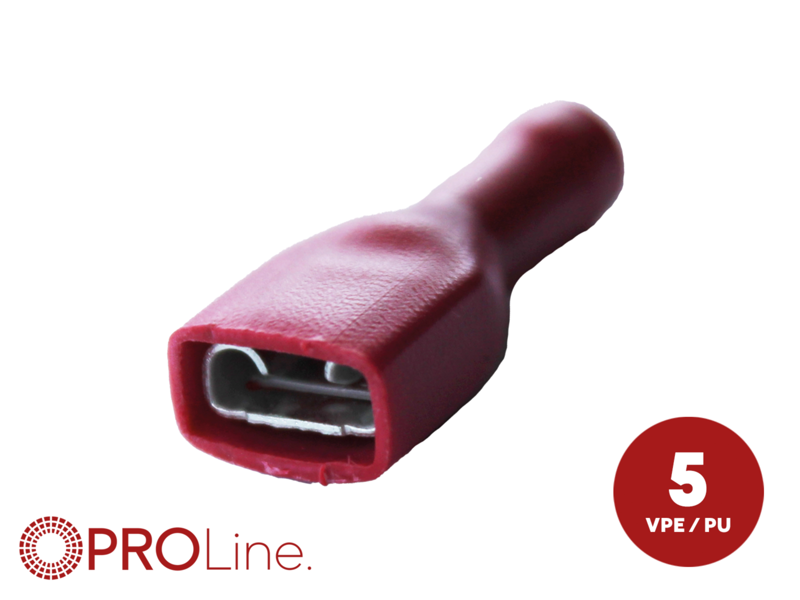 Flachsteckhülse(f) 0,5mm²-1,0mm²/6,3mm rot STVI 5 Stück