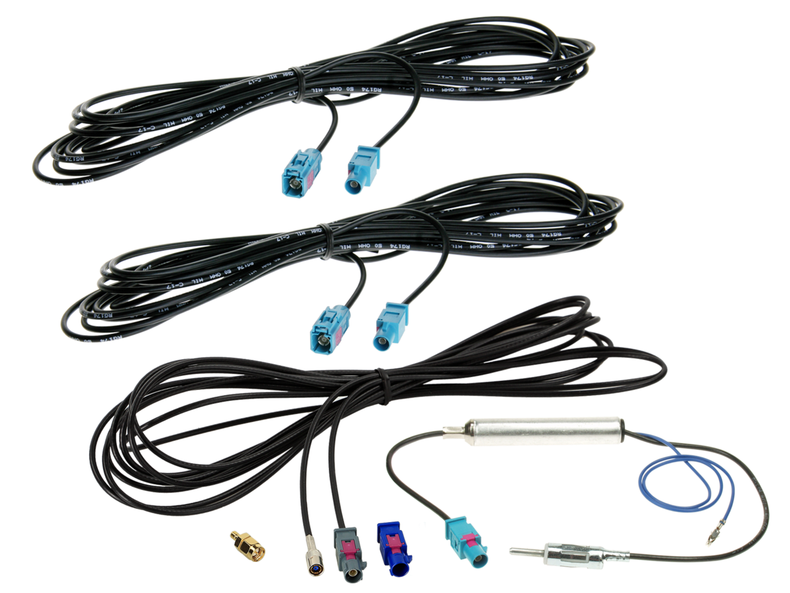 Antennenkabel Kit Fakra(m)>DIN(m)/SMB(F)/SMA(m)/Fakra(f)