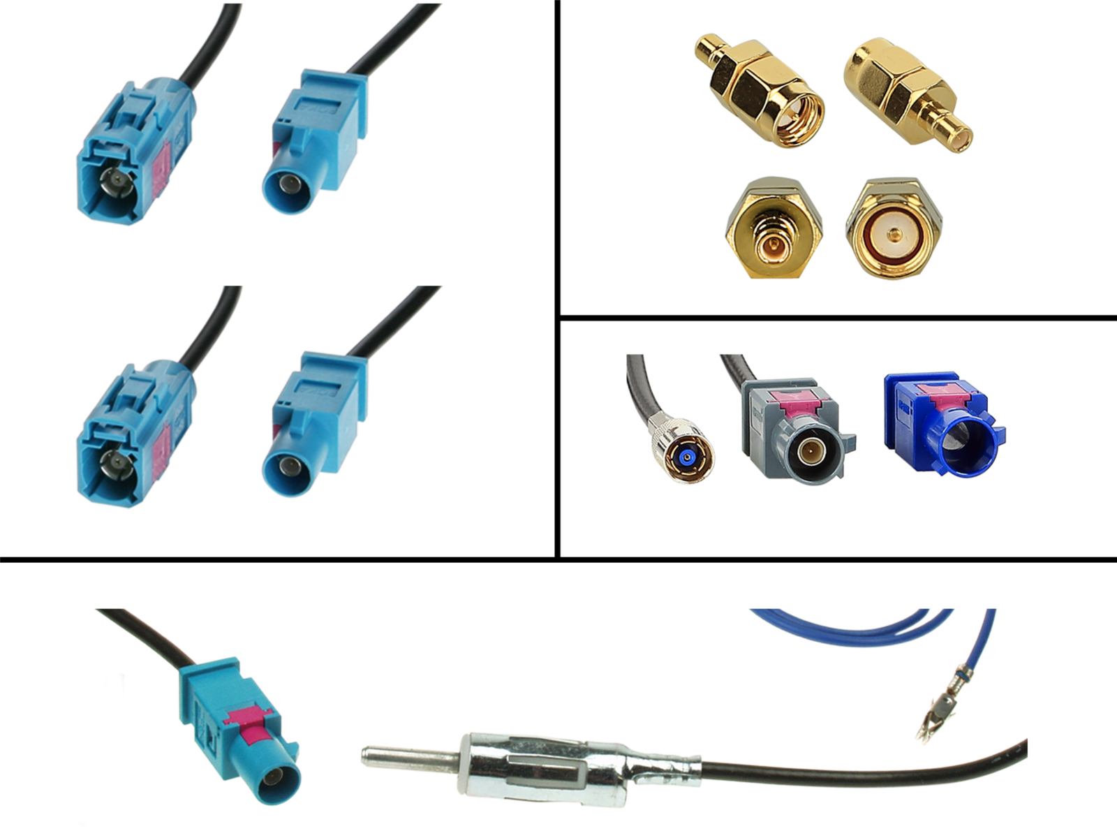 Antennenkabel Kit Fakra(m)>DIN(m)/SMB(F)/SMA(m)/Fakra(f)