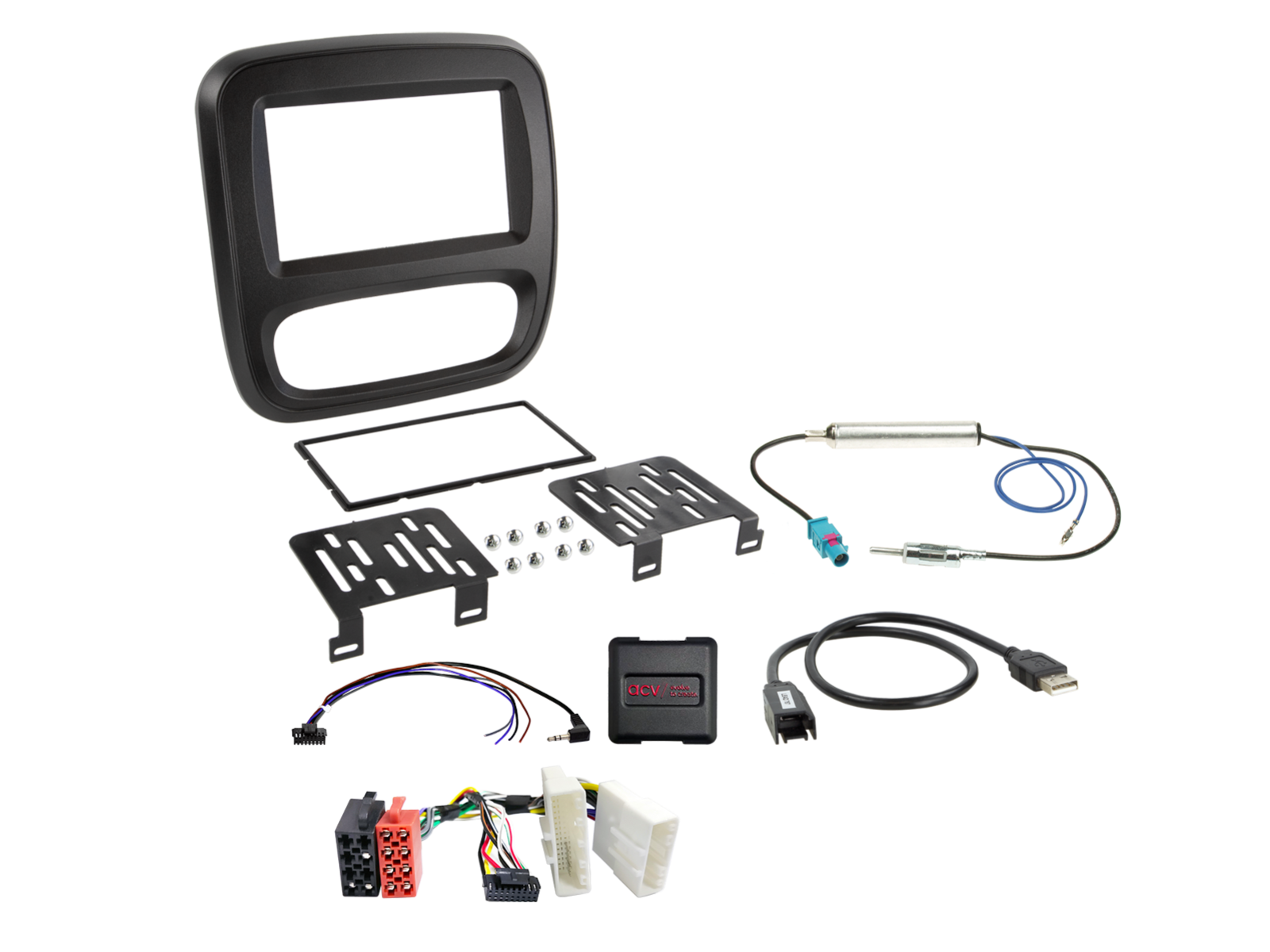 2-DIN Kit Fiat/Nissan/Opel/Renault ohne Klimatronik LFB/USB