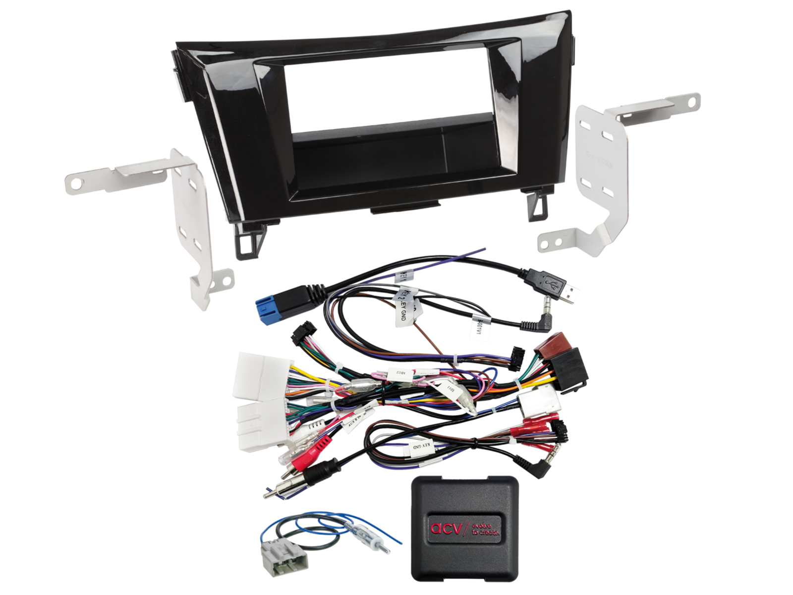 2-DIN Kit mit Fach Nissan Qashqai/X-Trail LFB/Antenne/USB
