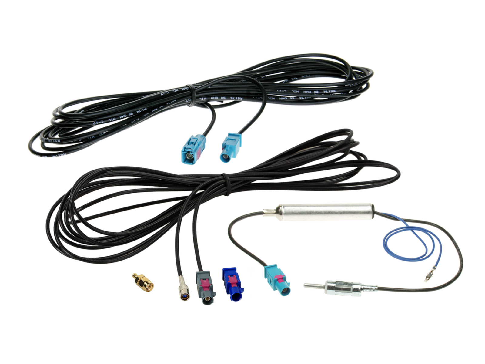 Antennenkabel Kit Fakra(m)>DIN(m)/SMB(F)/SMA(m) FM/DAB+
