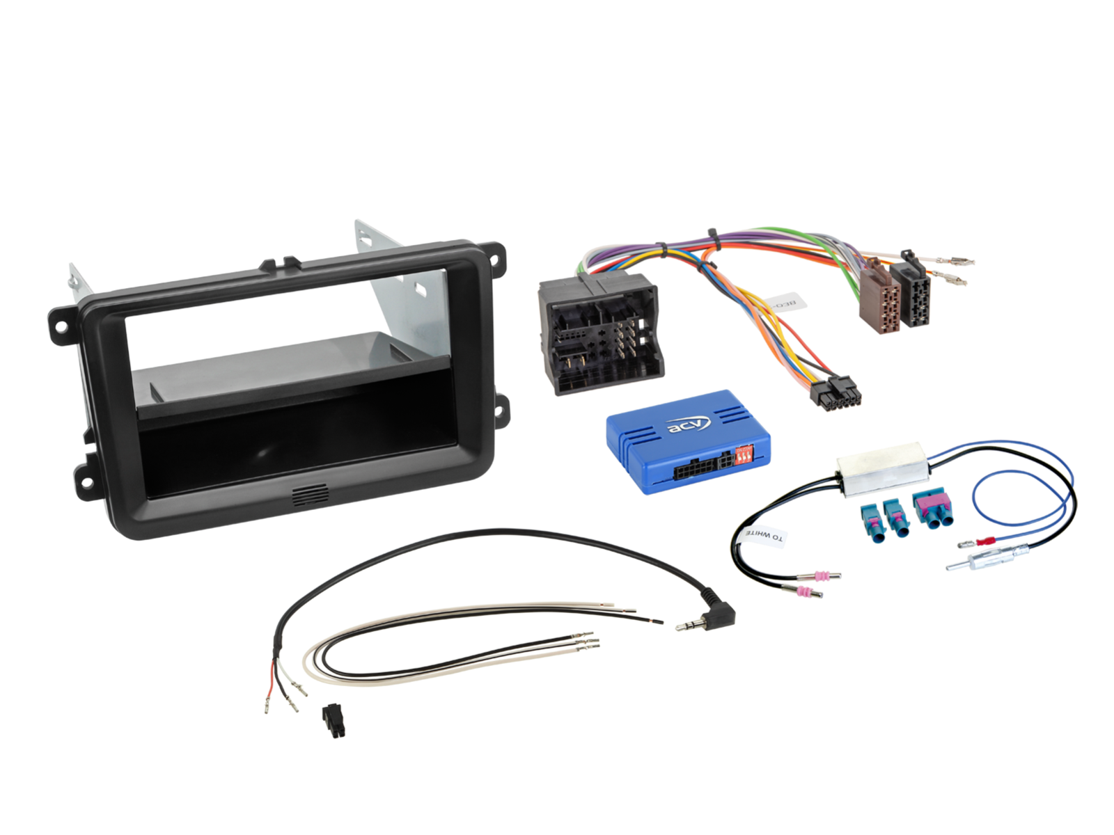 2-DIN Kit mit Fach Seat/VW 52Pin Quadlock LFB/Antenne