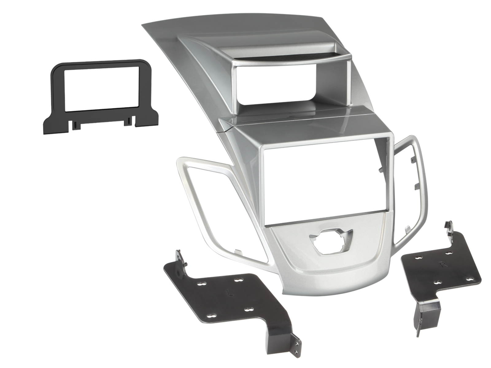 2-DIN Radioblende Ford Fiesta mit Display silber