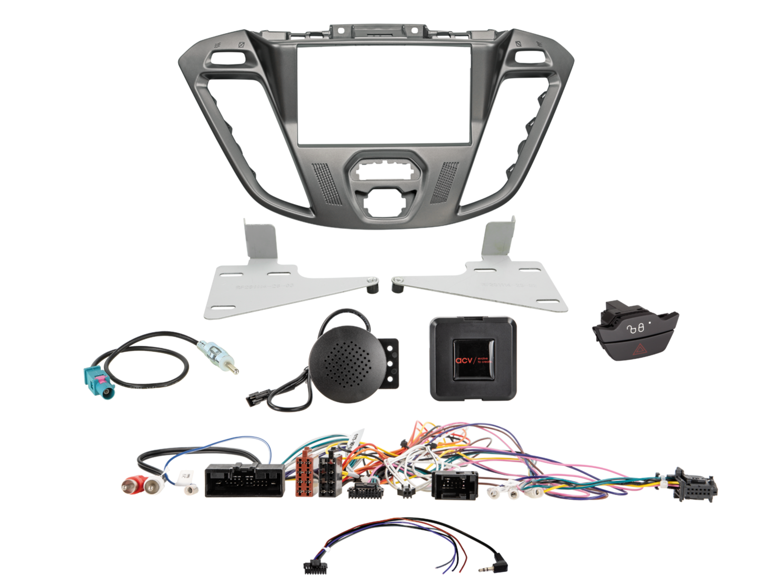 2-DIN Kit Ford Custom 2012-2016 Euro5 Phönixsilber Schalter
