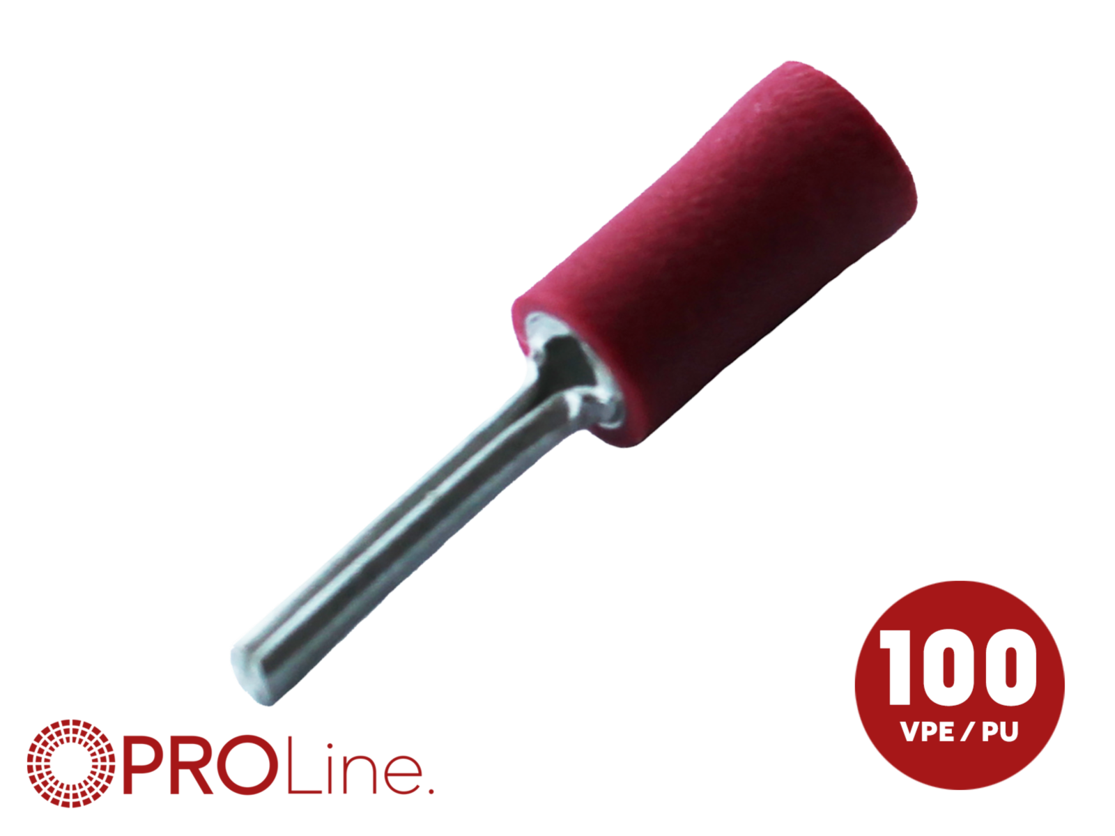 Stiftkabelschuh 0,5mm²-1,5mm²/12mm rot EE 100 Stück