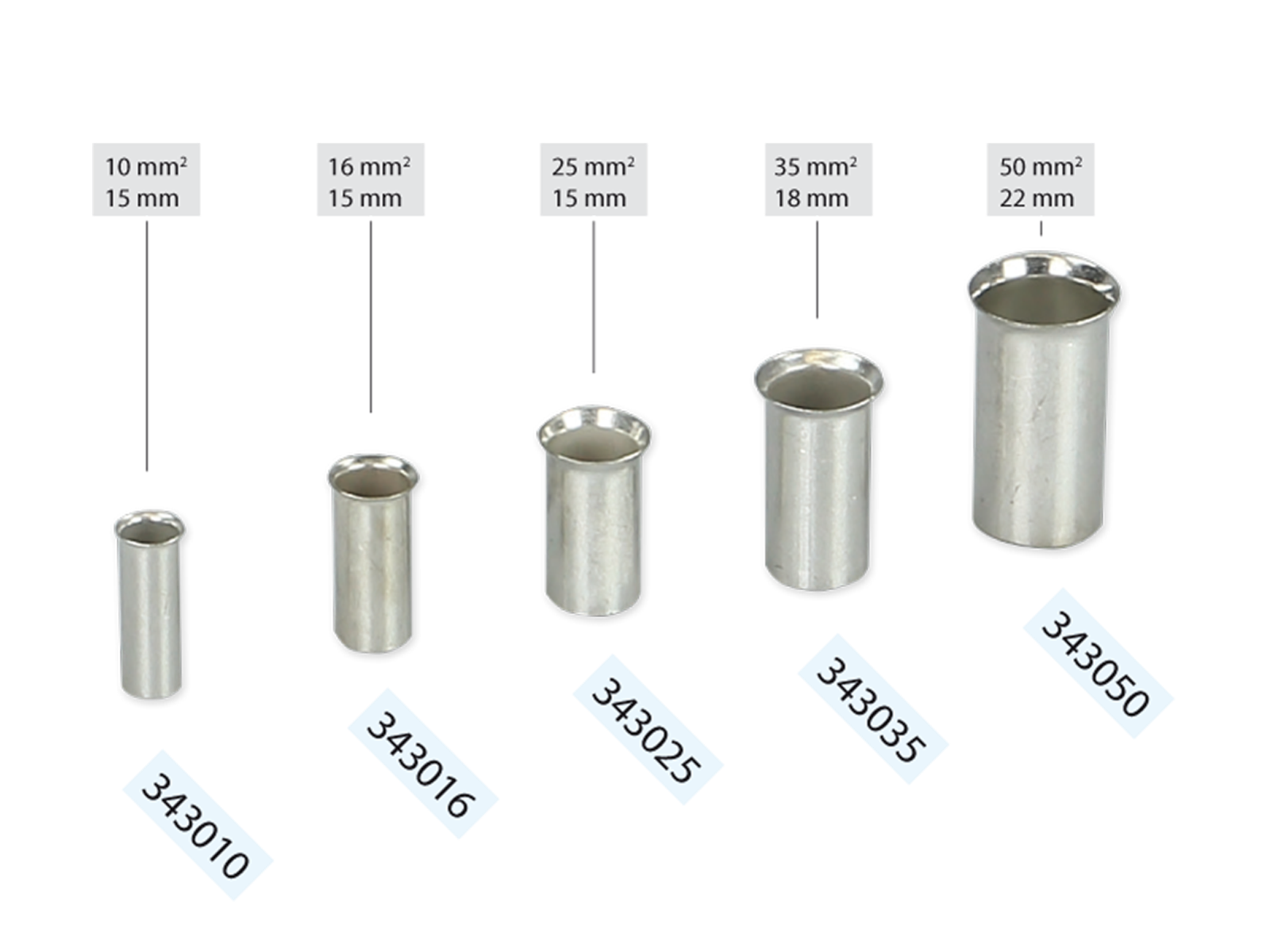 Aderendhülsen unisoliert 50.0 mm² (100 Stück)
