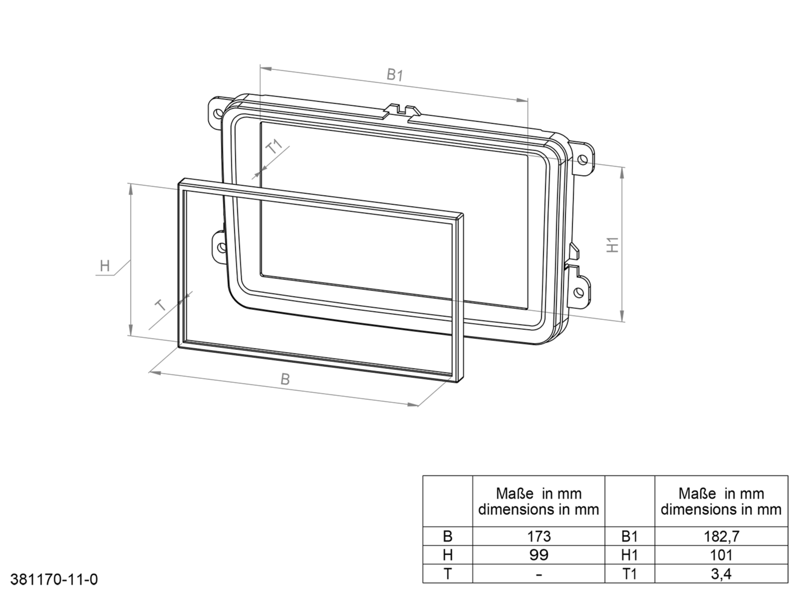 2-DIN Radioblende mit Fach Mazda CX-9(TB) 2007-2015