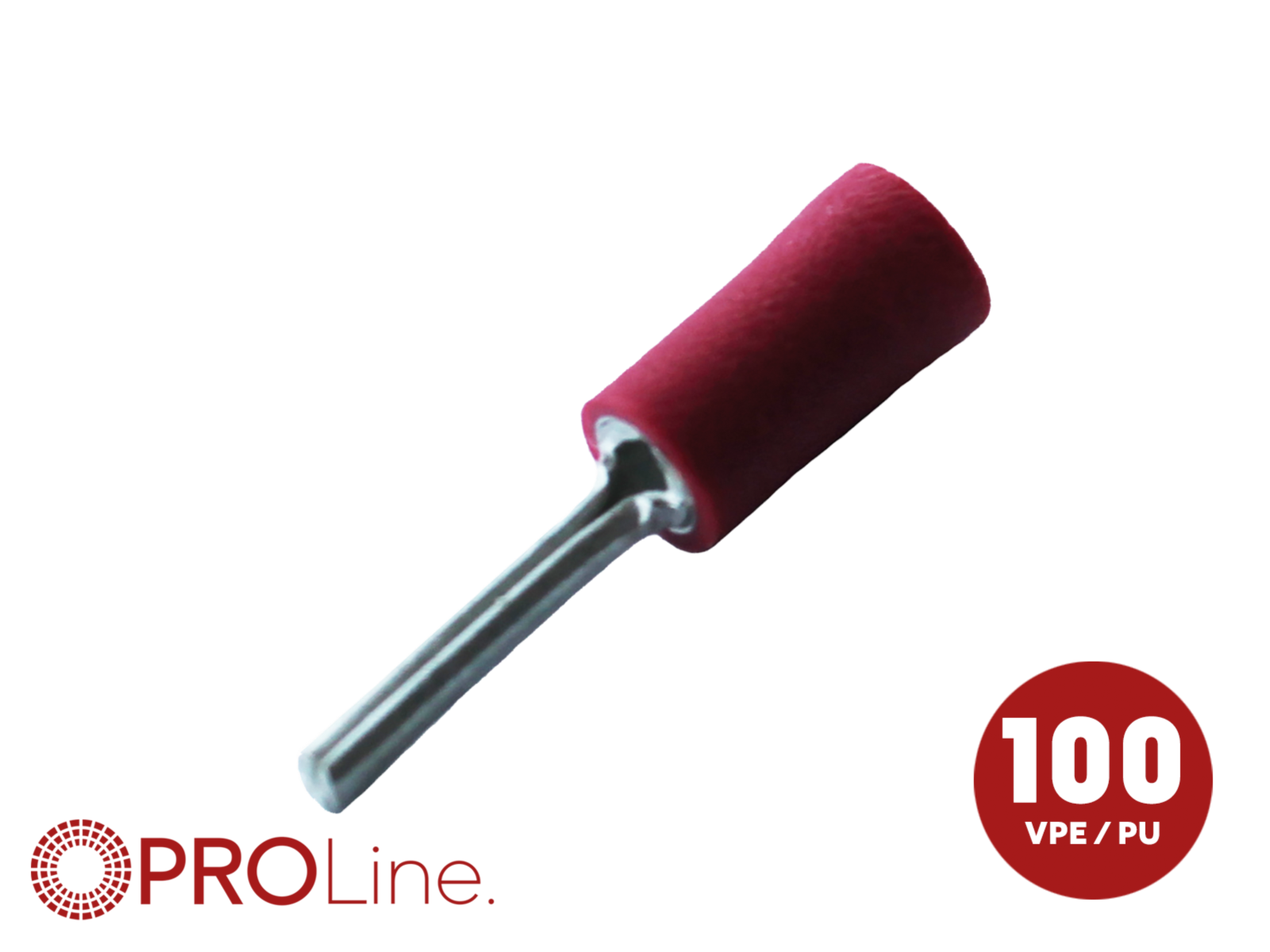 Stiftkabelschuh 0,5mm²-1,5mm²/12mm rot ST 100 Stück