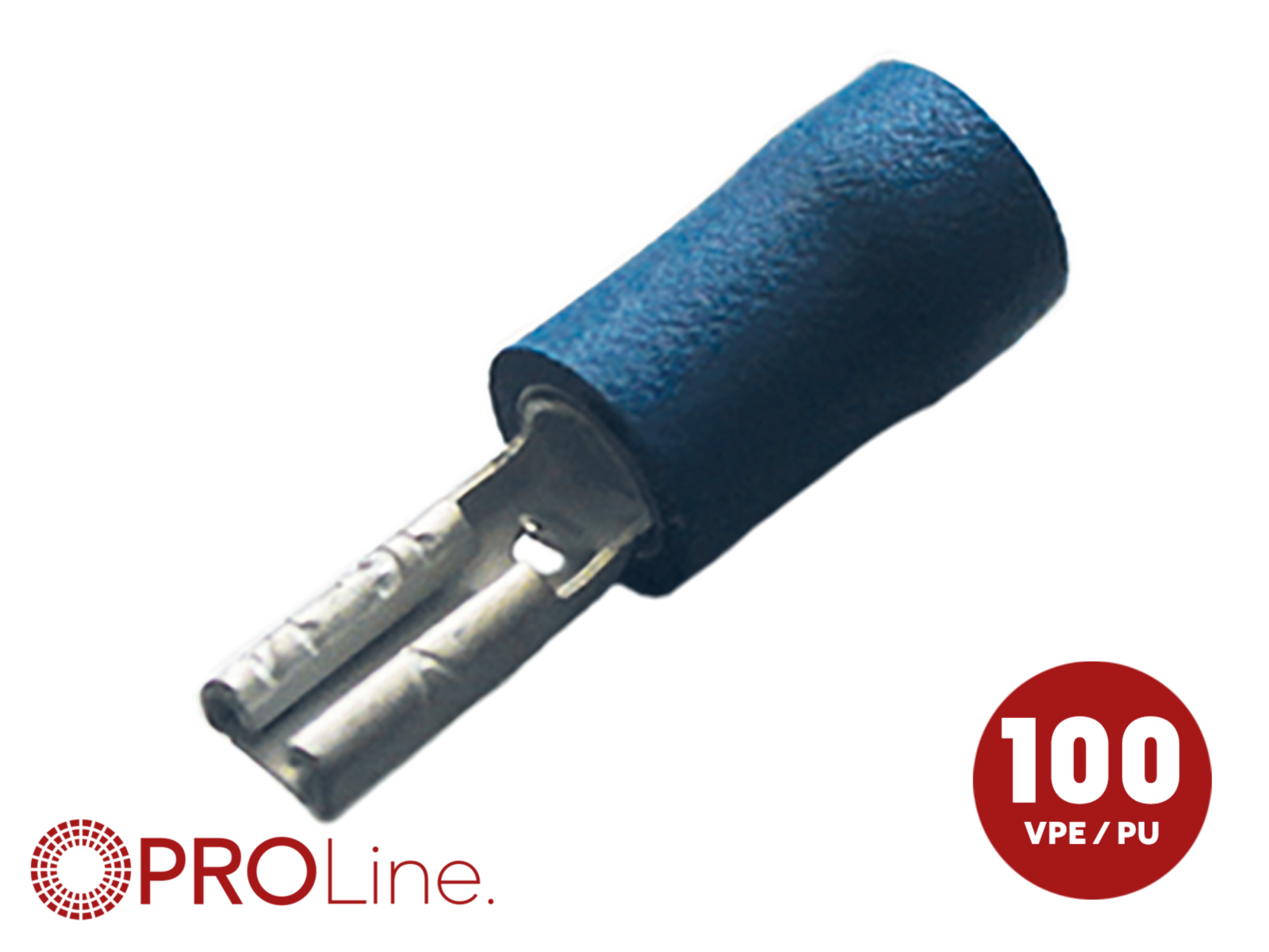 Flachsteckhülse(f) 1,5mm²-2,5mm²/2.8mm blau EE 100 Stück