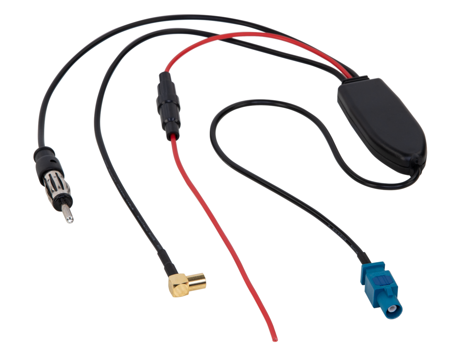 Antennensplitter AM/FM DAB+ Fakra(m)>DIN(m)/SMB(f) lose