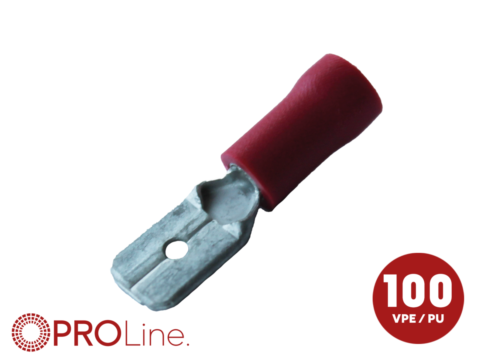 Flachstecker(m) 0,5mm²-1,5mm²/2,8mm rot ST 100 Stück